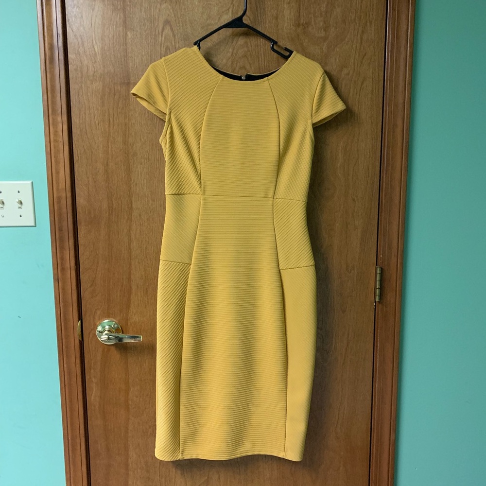Cato knee length mustard dress